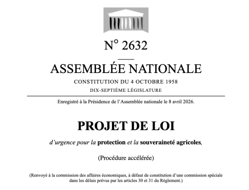 Projet de loi d’urgence pour la protection et la souveraineté agricoles : première lecture à l&rsquo;Assemblée nationale